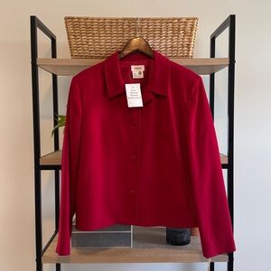 NWT Talbots 100% Wool Red USA Professional Career Office Blazer, 20
